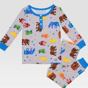 ERIC CARLE:  Grey & Blue BROWN BEAR Pajama 2pc Set